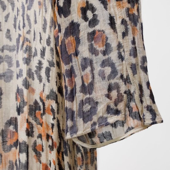 Chloé R/16 Multicolored Tawny Leopard Print Gauze Dress - Picture 7 of 13